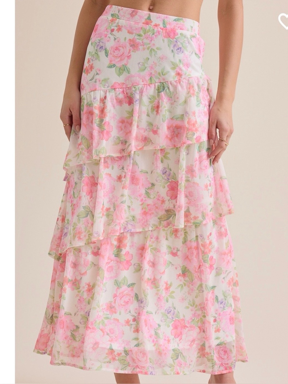 NEW Altar’d State Floral Tiered Maxi Skirt Size Large NWT